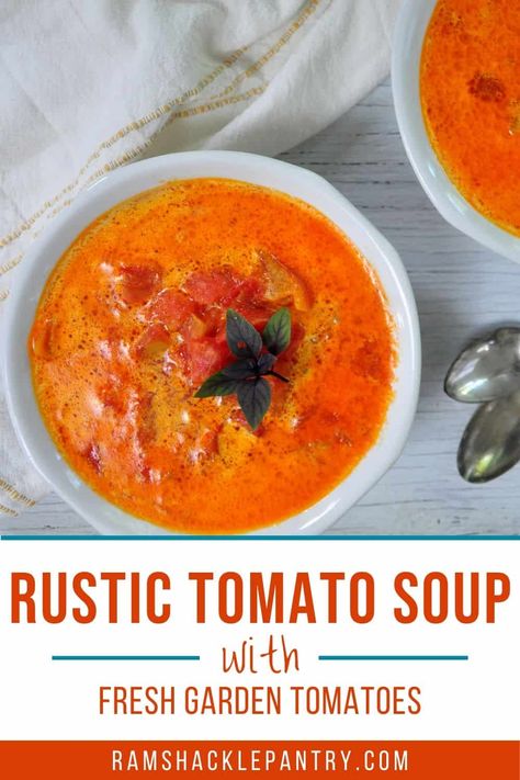 Chunky Tomato Soup, Tomato Soup From Scratch, Tomato Bisque Soup, Homemade Tomato Soup Recipe, Fresh Tomato Soup, Bisque Soup, Tomato Soup Homemade, Tomato Bisque, Homemade Soup Recipe