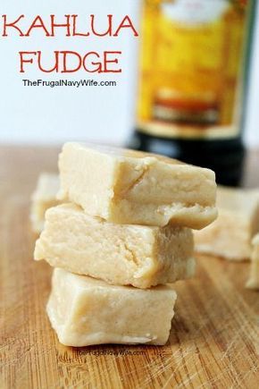 Kahlua Fudge Recipe- I wonder if it can be reduced to cook the alcohol out and leave the flavor? I'll have to try it. Kailua Fudge, Kahlua Fudge, Fudge Candy, Oh Fudge, Navy Wife, Candy Fudge, Fudge Recipe, Homemade Candies, Yummy Sweets