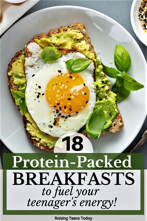 Don't let your teen walk out the door with a Red Bull and a doughnut (ahem, like mine have) ... try one of these power breakfasts instead! 18 Power-Packed Breakfasts to Fuel Your Teen's Energy! #breakfasts #proteinpackedbreakfasts #breakfastideas #breakfastideasforkids #kidfriendlybreakfasts #kidfriendlybreakfastideas Athlete Meals, Food For Teens, Snacks For Teens, Kid Friendly Breakfasts, Protein Rich Breakfast, Power Breakfast, Crock Pot Dinners, School Breakfast, Easy Crockpot Dinners