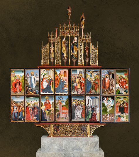 Medieval Altarpiece, Painting History, Town Inspiration, Cabinet Art, Wooden Objects, Medieval Period, Church Architecture, Medieval Town, Art Historian