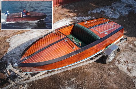 via @Silodrome Jet Ski Engine, Speed Boats For Sale, Jet Ski Kawasaki, Wooden Speed Boats, Marine Plywood, Wooden Boat Building, Best Barns, Boat Projects, Chris Craft