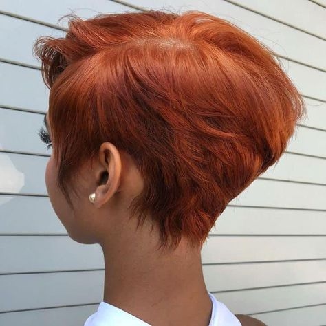 Honey Blonde Pixie Haircut Black Women, Long Pixie Haircut For Black Women, Short Hair Cuts For Black Women Relaxed, Short Hair Cuts For Women Black, Colored Pixie Cut, Classy Short Haircuts, Haircut Inspo, Short Red Hair, Natural Hair Cuts