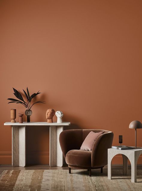 Red Brick Exteriors, Brown Paint Colors, Living Room Wall Color, Paint Color Chart, Brown Walls, Brown Interior, Red Rooms, Red Walls, Red Interiors