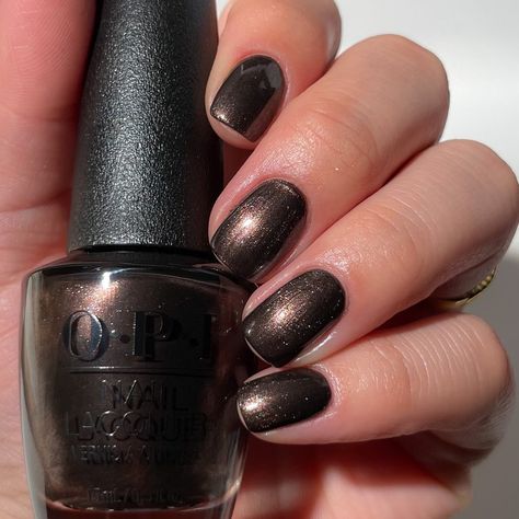 Hot chocolate nails? 🍫 That’s for the nice list. We’re feelin’ Hot Toddy Naughty. ☕️🍯 Are you naughty or nice? #OPI #OPIObsessed #OPITerriblyNice Opi Hot Toddy, Opi Peppermint Bark And Bite, January 2024 Nail Colors, Hot Chocolate Nails, Neon Guts, Opi Shades, Chocolate Nails, Chrome Nail Colors, Goldie Locks