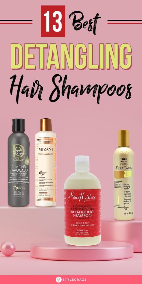 13 Best Detangling Hair Shampoos: Tangled hair can also be a sign of hair cuticle damage. It can lead to hair breakage and damage from pulling and stretching and might even affect hair elasticity. To prevent this, consider using detangling shampoos. These shampoos smoothen out hair, so you have a knot-free day. #TangledHair #Haircare #Beauty #BeautyHacks Best Hair Detangler Products, How To Prevent Hair Breakage, Best Detangler, Hair Breakage Remedies, Avocado Shampoo, Castor Oil Shampoo, Breakage Hair, Hair Knots, Stop Hair Breakage