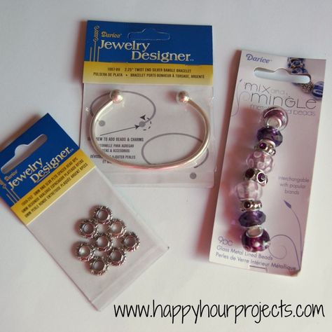 Happy Hour Projects: DIY Pandora Bracelet Knockoff #PandoraStyle #Interchangable Crafty Jewelry, Rings Pandora, Jewerly Bracelets, Trendy Jewerly, Jewerly Making, Jewelry Diy Bracelets, Making Beads, Beaded Bracelets Diy, Pandora Bracelets