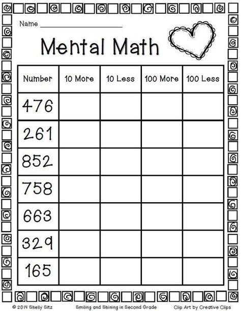 These free, printable Mental Math Worksheets are stimulating, but not too difficult, and will give your kids the confidence they need in math! Mental Maths Worksheets, Math Number Sense, 2nd Grade Math Worksheets, Math Intervention, Primary Maths, Math Strategies, Second Grade Math, Mental Math, Homeschool Math