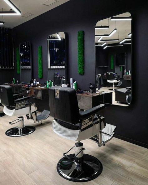 Modern Barber Shop, Barbershop Design Interior, Saloon Decor, Best Barber Shop, Barber Shop Interior, Hair Salon Design, Salon Suites Decor, Hair Salon Interior, Barbershop Design