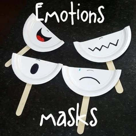 Learning About Emotions For Preschoolers, Happiness Activities For Preschool, Paper Plate Emotion Masks, Paper Plate Emotions Faces, Emotions Crafts For Infants, My Feelings Activities For Toddlers, Emotions Activity For Toddlers, Feelings Emotions Preschool Activities, Feeling Crafts For Kids Preschool