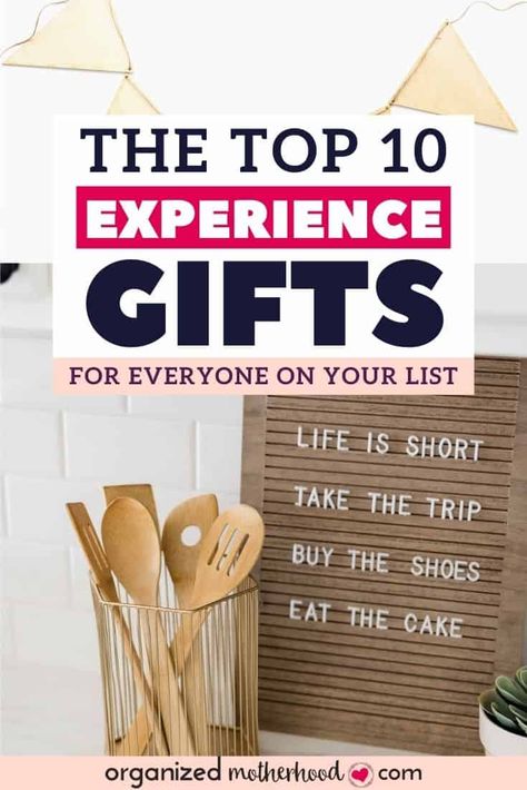 Looking for the ultimate gift idea? These top 10 experience gifts are awesome for everyone on your list - friend, Mom, Father's Day, or even a teenager. There's a list of ideas for different budgets, too! Gifts For Experiences, Unique Gifts For Young Adults, Experience Gift Ideas For Adults, Activity Gifts For Adults, Experience Gifts For Adults, Adult Gift Ideas, Experience Gift Ideas, Gift Experiences, Christmas Gifts For Adults