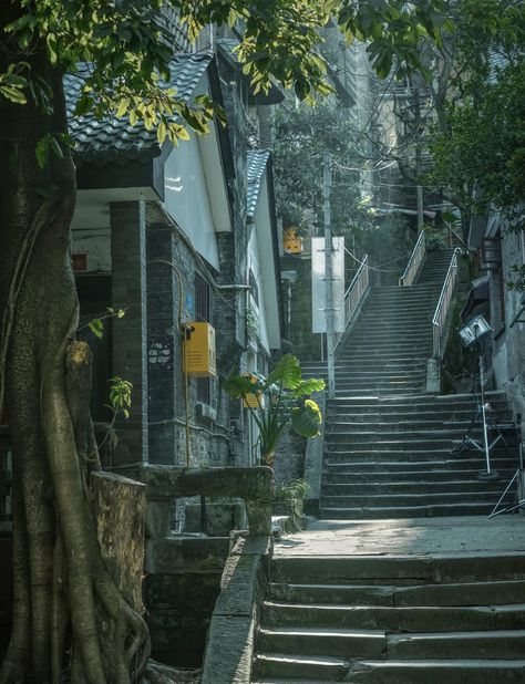 Aesthetic Stairs, Shanghai Aesthetic, China Aesthetic, Shanghai Travel, China Street, Chongqing China, Scene Aesthetic, Chinese Aesthetic, Chongqing