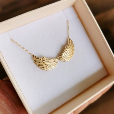 Angel Wings Pendant, Golden Angel, Cat Necklace Silver, Angel Wings Jewelry, Wing Jewelry, Modern Gold Jewelry, Gold Wing, Angel Wing Necklace, Angel Jewelry