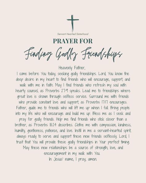 Strengthen your friendship with these powerful prayers, you can pray this over your friends, and even yourself too. 💛 👉🏻SWIPE for a prayer for your friend & a prayer for finding godly friendships! Share + Tag your friend(s) and let them know you’re praying for and over them. 🫶🏻💕 Prayer For Friends, Prayer For Friendship, Prayer For My Friend, Prayer For A Friend, Journal Notes, Bible Journal Notes, Powerful Prayers, Christian Friends, Prayer For You