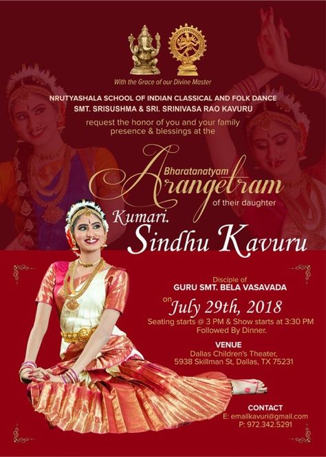 Arangetram Invitations Design, Arangetram Invitation, Arangetram Decor, Business Moodboard, Indian Dance Costumes, Invite Design, Planning Calendar, Invitations Design, Kids Theater