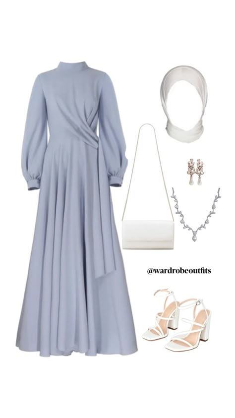 Formal Dress Hijab, Hijab Outfits, Hijabi Outfits, Modest Fashion Outfits, Review Produk, Modest Outfits, Blue Dress, Formal Dress, Hijab Fashion