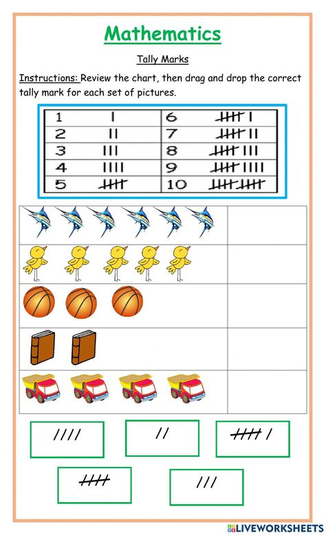 Tally Chart, Mark Tattoo, Tally Marks, Graphing Activities, Studying Math, Number Words, 1st Grade Worksheets, School Subjects, Tattoos With Meaning