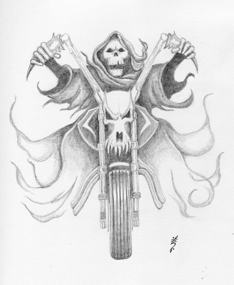 Grim Reaper Drawing, Reaper Drawing, Bike Tattoo, Bicycle Tattoo, Grim Reaper Tattoo, Tattoo Wallpaper, Skull Stencil, Reaper Art, Reaper Tattoo