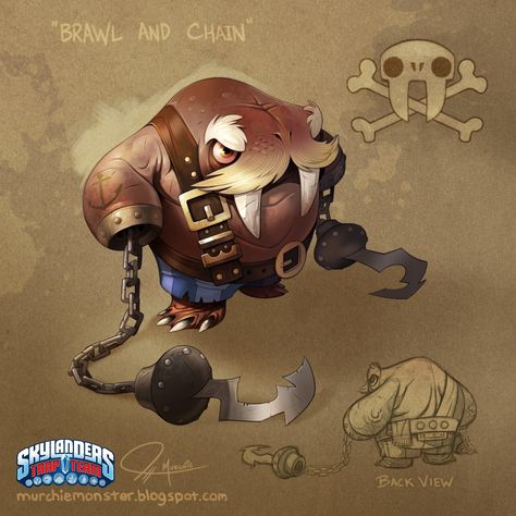 ArtStation - Skylanders Concept: Brawl and Chain, Jeff Murchie Short Reference, Character Monster, Blue Jurassic World, Skylanders Trap Team, Monster Creature, Monster Ideas, Spyro The Dragon, Toy Design, Alien Creatures