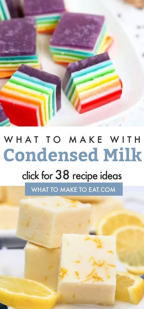 Dessert Condensed Milk Recipes, Condensmilk Deserts, Eaglebrand Milk Recipes, Recipes With Eagle Brand Milk, Ways To Use Sweetened Condensed Milk, Easy Coconut And Condensed Milk Dessert, Milk Based Desserts, Recipes That Use Condensed Milk, Jello And Condensed Milk Recipes