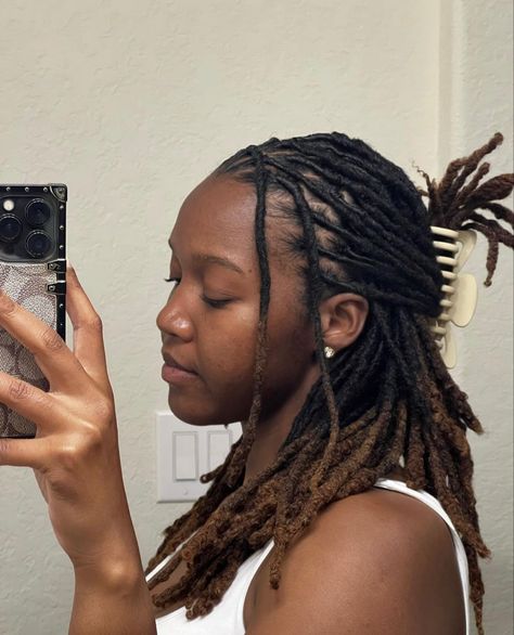 Medium Dreads Black Women, Locs 4c Hair Black Women, Locs On 4c Hair, Dreadlocks Black Women, Dreadlocks Styles For Women Black, Medium Length Loc Styles, Dreads Black Women, Dreadlock Style, Beautiful Black Hair