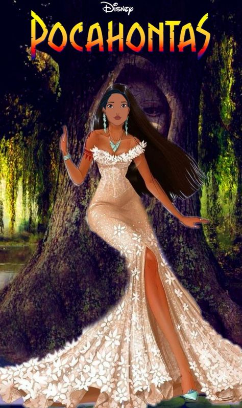 Pocahontas Fashion Illustration, Pocahontas Themed Wedding, Pocahontas Wedding Dress, Pocahontas Fanart, Pocahontas Dress, Hipster Disney, Disney Wedding Venue, Disney Princess Pocahontas, Princess Pocahontas