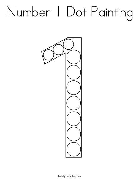 Number 1 Dot Painting Coloring Page - Twisty Noodle Number 1 Dot Painting, Number 1 Prek Activities, Pre K Number 1 Activities, Number 1 Art Preschool, Number 1 Crafts For Preschoolers, Number 1 Preschool Craft, Number One Crafts For Toddlers, Number One Craft Preschool, Preschool Number 1 Activities