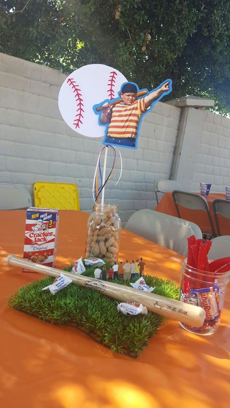 The Sandlot birthday Centerpieces Sandlot Decorations, Sandlot Baby Shower Ideas, Sandlot Birthday Party Decorations, Sandlot Theme Party, Sandlot Centerpieces, Sandlot Party Ideas, The Sandlot Party, Sandlot Themed Birthday Party, Sandlot Birthday Party