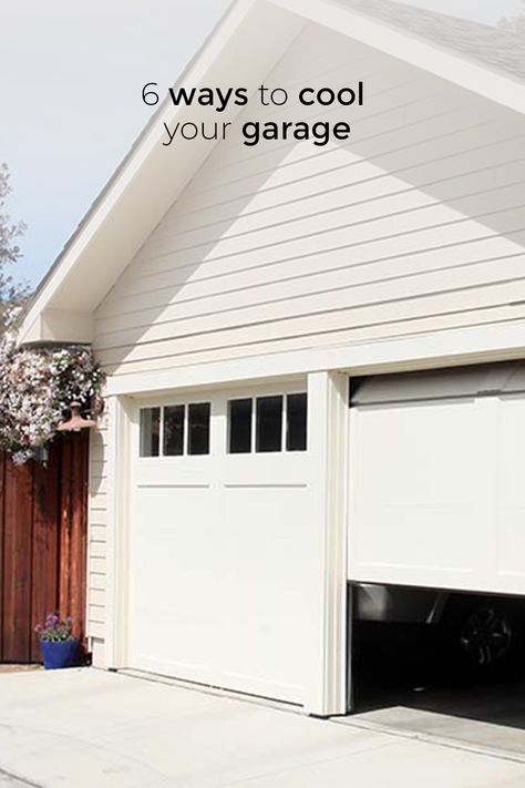 With summer nearly around the corner, we've got you covered with perfect cooling options. Whether you use your garage only to come and go or for an extended time throughout the week, here are some garage cooling tips for every scenario. #HVAC #AC #AirConditioner #Summers #Cooling #Garage #Tips #SmartAC Garage Air Conditioner, Hvac Cover, Carriage Style Garage Doors, Garage Insulation, Garage Door Replacement, Garage Door Company, Garage Door Insulation, Portable Garage, Cool Garages