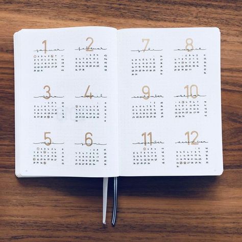 Bullet Journal Bullet Journal Yearly Overview, Future Log Bullet Journal, Bullet Journal Yearly, Minimalist Bullet Journal, Bullet Journal Minimalist, Bullet Journal Headers, Yearly Overview, Bullet Journal 2020, Bullet Journal Planner