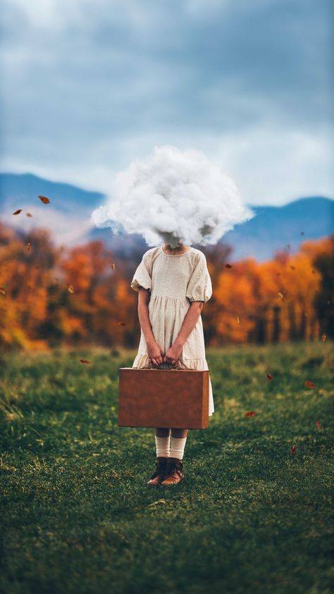 Weird Photography, Walking Women, Our Last Night, Green Mountains, Surreal Photos, Dream Photography, Clouds Photography, Head In The Clouds, Cloud Art