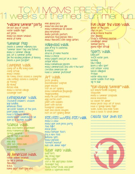 A weekly themed Summer Bucket List!!!! Summer Camp Themes, Summer Camp Activities, Summer Fun For Kids, Summer Learning, Summer Program, Summer Plans, Camping Theme, Summer Theme, Summer Projects