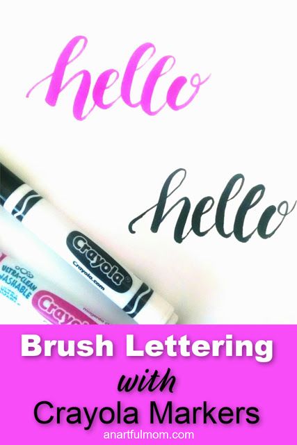 Brush Lettering with Crayola Markers Basic Calligraphy Strokes, Crayola Calligraphy, Basic Calligraphy, Brush Pen Lettering, Crayola Markers, Learn Calligraphy, Hand Lettering Art, Brush Markers, Cursive Handwriting