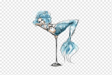 Cocktail Glass Drawing, Mermaid Watercolor Painting, Cocktails Drawing, Wine Glass Illustration, Wine Glass Drawing, Mermaid Drink, Astronaut Drawing, Glass Drawing, Teal And Beige