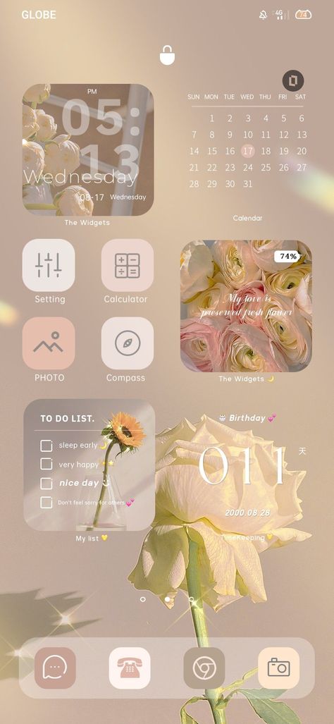 Iphone Homescreen Wallpaper Ideas, White Theme Phone Layout, Widgets Home Screen Ideas, Theme For Phone Android, Wallpaper And Apps Ideas, Iphone Ios Aesthetic Ideas, Beige Aesthetic Phone Theme, Beige Theme Homescreen, Themes For Phone Wallpaper