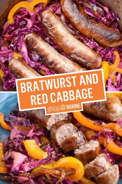 Sweet And Sour Red Cabbage, Purple Cabbage Recipes, Brats Recipes, Bratwurst Recipes, German Food Authentic, Red Cabbage Recipes, Bratwurst Sausage, Cabbage And Sausage, Purple Cabbage