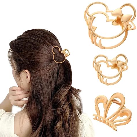 Medium size of 1.6-2.4 inches , this hair claw is suitable for all hair types and can hold hair in place securely. Theme Park Hair, Amazon Favs, Disney Hair, Hair Clasp, Cute Themes, Party Hair, Metal Hair Clips, Ear Hair, Claw Clips