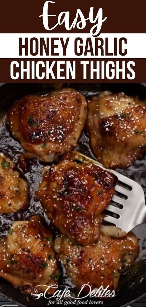 Chicken Legs In Air Fryer, Chicken Thighs Crockpot, Recipes Chicken Thighs, Chicken Thighs In Oven, Easy Honey Garlic Chicken, Garlic Chicken Thighs, Honey Garlic Chicken Thighs, Honey Glazed Chicken, Sweet Chicken