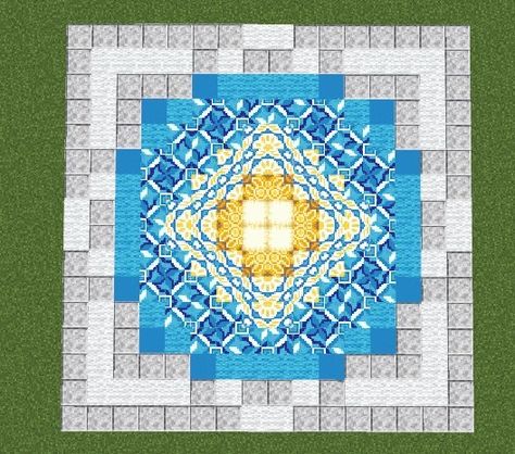 Minecraft Castle Floor Pattern, Minecraft Mansion Layout Floor Plans, Minecraft Block Palette Quartz, Minecraft Underwater Dome, Minecraft Mosaic Floor, Minecraft Glazed Terracotta Ideas, Minecraft Circle Window Design, Minecraft Material Combinations, Minecraft Floor Pattern Design