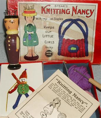 Spool Knitter: KNITTING PETER OR KNITTING NANCY Knitting Nancy, Knitting Spool, Medieval Crafts, Spool Knitting, Hand Sewing Projects, French Knitting, Knitting Tools, Vintage Sewing Machines, Inside The Box