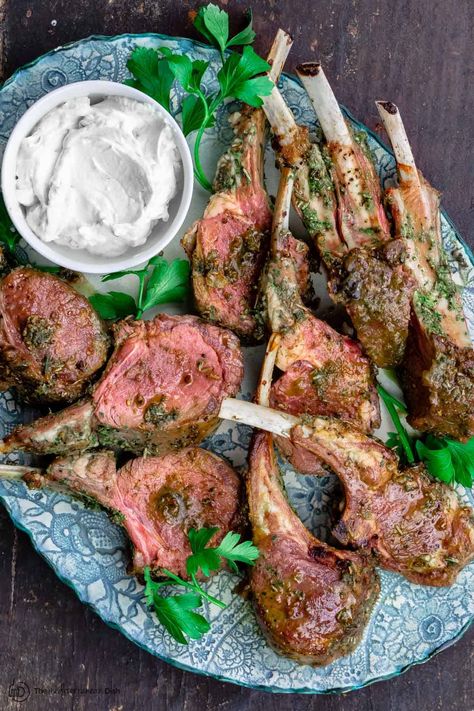 Lamb Rack Recipe, Lamb Marinade, Roast Rack Of Lamb, Crusted Rack Of Lamb, Mediterranean Cooking, Braised Lamb Shanks, Grilled Lamb Chops, Lamb Chop Recipes, The Mediterranean Dish