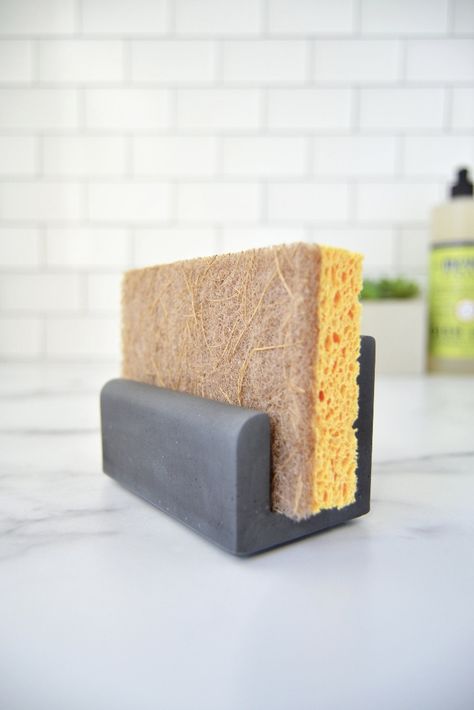 Kitchen Sink Sponge Holder, Sponge Holder Kitchen, Sink Sponge Holder, Kitchen Sponge Holder, Concrete Sealer, Business Photography, Concrete Candle, Kitchen Sponge, Pottery Crafts