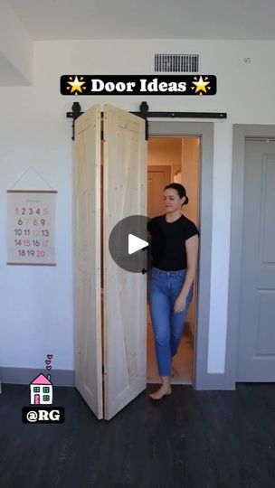 Diy Bifold Doors, Doors And Windows Design, Foldable Door, Idea Video, Door Options, Windows Design, Rustic Barn Door, Folding Door, Modern Entryway