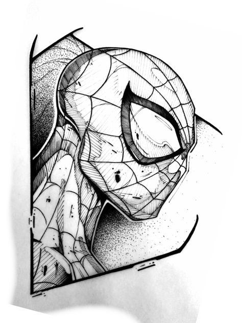 Spiderman Tattoo For Guys, Spider Man Tattoo, Spiderman Sketch, Venom Drawing, Pop Culture Tattoos, Spiderman Tattoo, Culture Tattoos, Nova Art, Comic Art Sketch