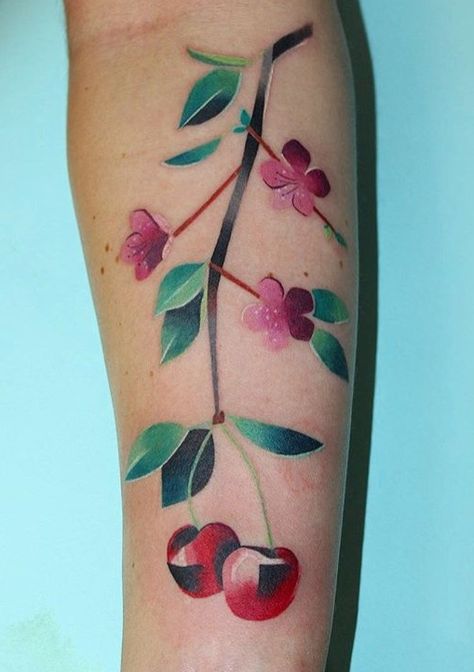 Cherry Tattoo Design, Cherry Tattoo, Cherry Tattoos, Sign Tattoo, Cool Tattoo Drawings, Body Tattoos, Tattoo On, Tattoo Drawings, Tattoo Design