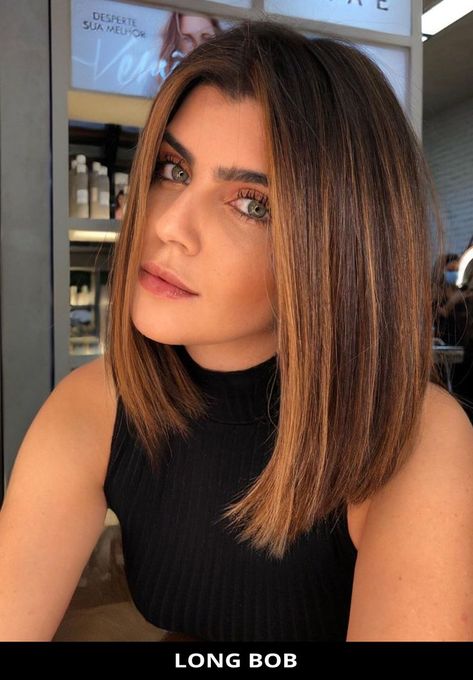 Here's a lovely long bob that's totally trending right now! See what stylists are saying about this look and the rest of these 31 super-pretty and inspiring long bob hairstyles for a fresh new look. // Photo Credit: @joahhmendes on Instagram Very Long Bob, Oval Face Haircuts, Oval Face Hairstyles, Brown Hair With Blonde Highlights, Long Bob Haircuts, Oval Face, Haircuts Straight Hair, Long Bob Hairstyles, Bob Hair