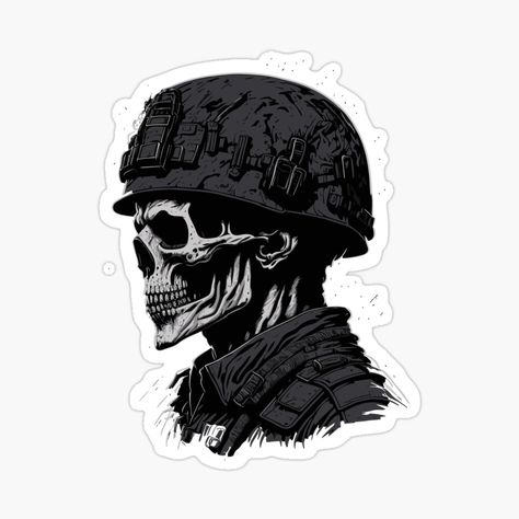 Get my art printed on awesome products. Support me at Redbubble #RBandME: https://www.redbubble.com/i/sticker/Grim-Reaper-Army-Combat-Skull-Military-Illustration-by-wingstar/149613109.EJUG5?asc=u Army Stickers, Skull Military, Military Stickers, Military Illustration, Military Aesthetic, Buy Stickers, Combat Art, Sticker Ideas, Original Gifts