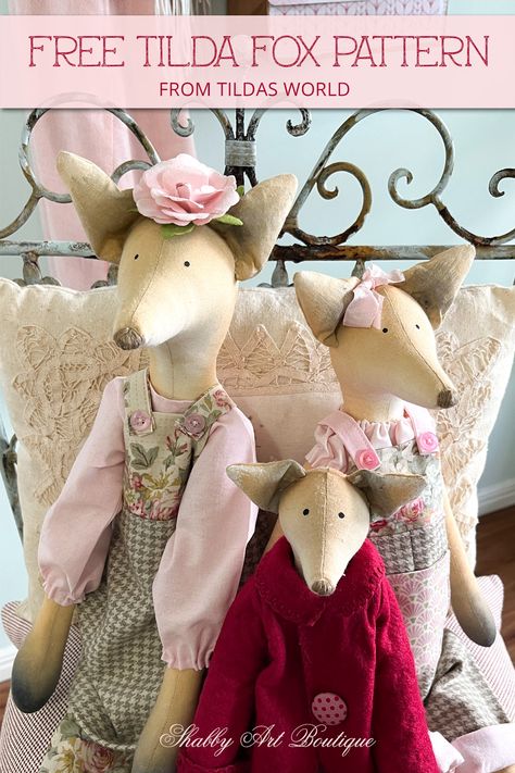 Tilda Rabbit Pattern, Tilda Fox Pattern, Tilda Sewing Projects, Free Tilda Patterns, Tilda Friends Clothes Pattern, Tone Finnanger Tilda, Tilda Free Pattern, Tilda Clothes Pattern Free, Tilda Doll Clothes Patterns Free