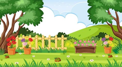 Hd Landscape, Cartoon Garden, 2d Character Animation, Garden Clipart, Landscape Architecture Drawing, Border Clipart, Clip Art Library, Garden Illustration, All Disney Princesses