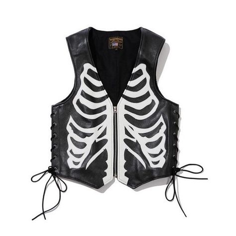 Vanson Leathers on Instagram: “Standard Bone vest available on our website. #vansonleathers • Leather skeleton bones biker vest • Bones on front - Zipper front vest…” Skeleton Vest, Vanson Leathers, Skeleton Bones, Biker Vest, Lace Side, Front Zipper, Skeleton, Bones, Zipper