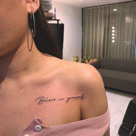 Clavicle Tattoos For Women Quotes, Flute Tattoo, Avengers Tower, Collarbone Tattoo, Female Tattoos, Chic Tattoo, Bone Tattoos, Inspiration Tattoos, Collar Bone Tattoo